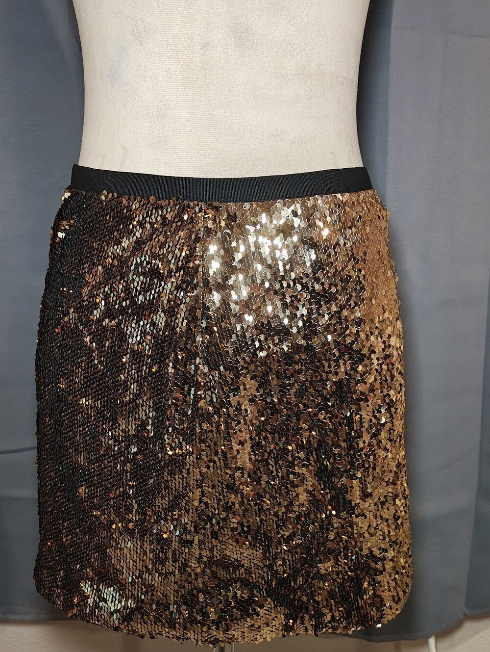 Topshop Gold/Bronze Sequin Mini Skirt.